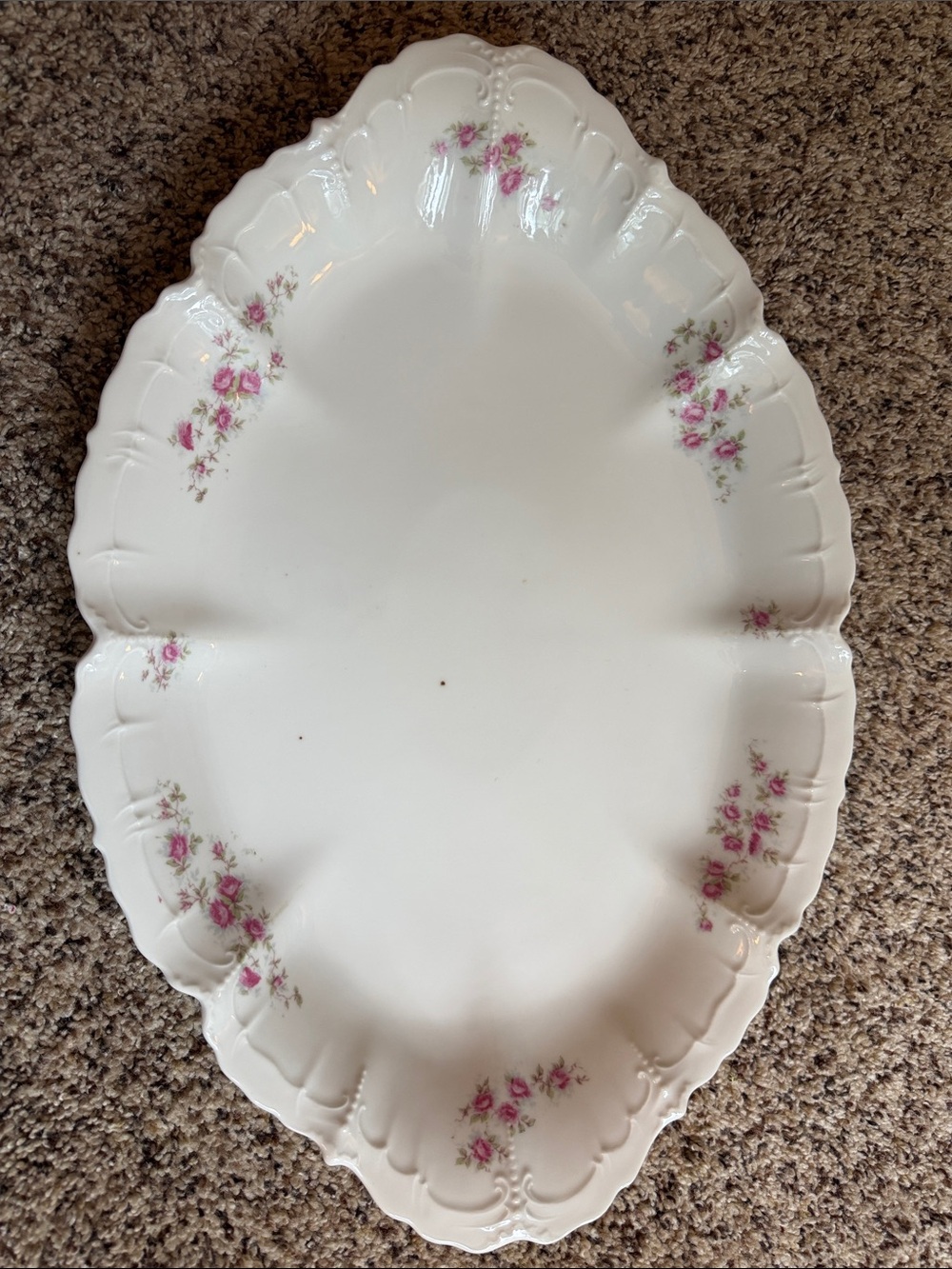 Antique 17" MZ Austria Habsburg China Oval Platter